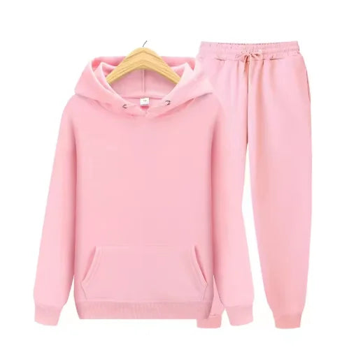 Men's Autumn /Winter New Solid Color Hoodie+pants Two-piece Set Fashionable Casual Sports Set Size S-3XL Men's Tracksuit ATFH
