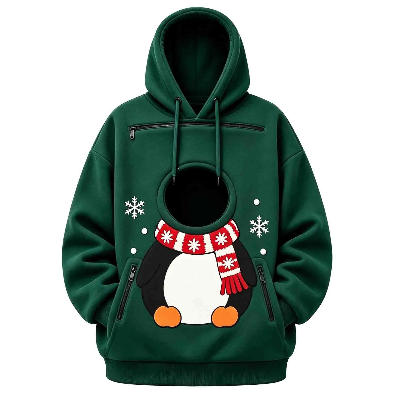 Kangaroo Dog Pet Holder Carrier Hoodie Men Women Matching Christmas Hoodie Funny And Cute Pattern Pet Pocket Hooded Sweatshirt