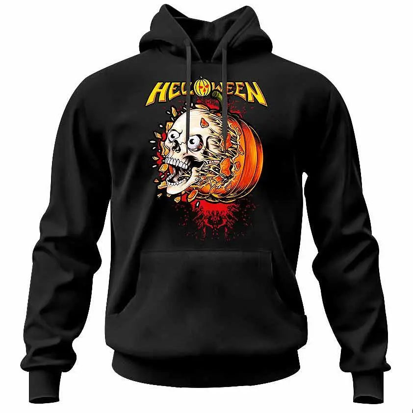 Retro HELLOWEEN Rock Band Global Tour Mercah Hoodies Men Women Streetwear Hip Hop Oversized Pullovers Loose Casual Sweatshirts - ATFH