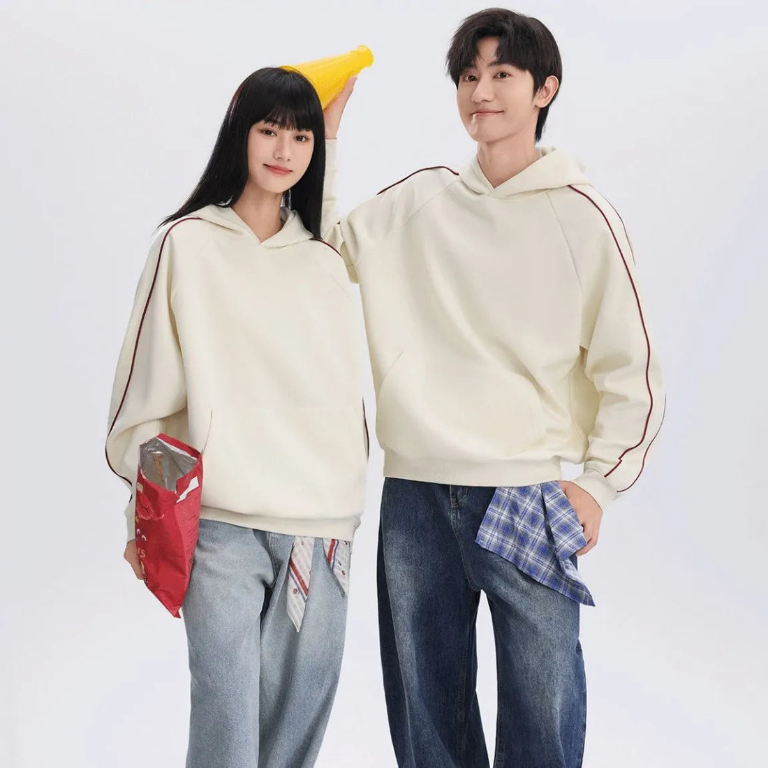 New autumn and winter men's and women's same long-sleeved hooded loose, comfortable and versatile casual sports sweater ATFH