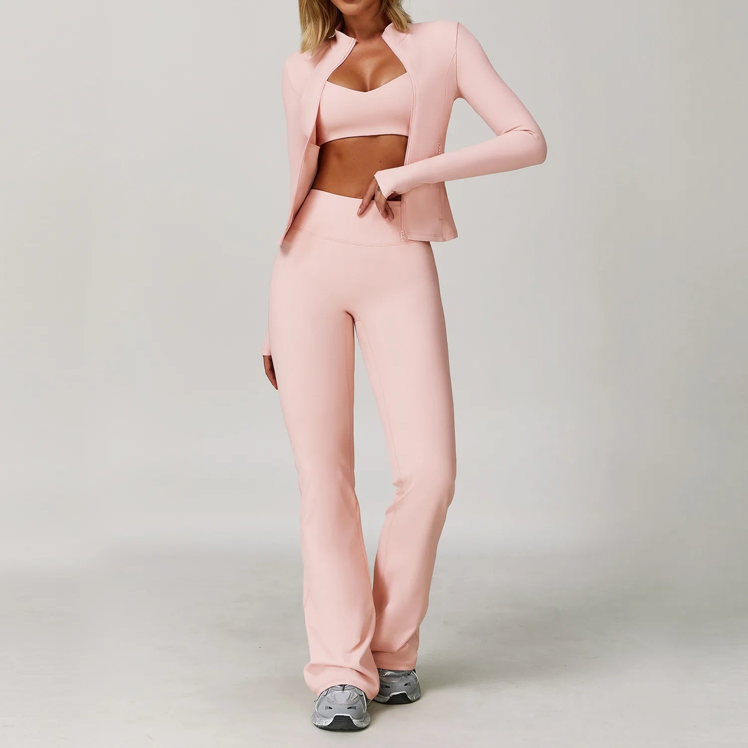2/3PCS Yoga Suit Sports Set Gym Set Women Tracksuit Running Workout Clothes Long Sleeve Sports Bra Athletic Wear Yoga Clothing - ATFH