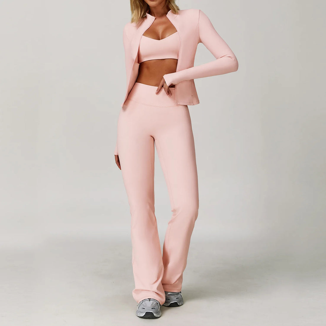 2/3PCS Yoga Suit Sports Set Gym Set Women Tracksuit Running Workout Clothes Long Sleeve Sports Bra Athletic Wear Yoga Clothing - ATFH