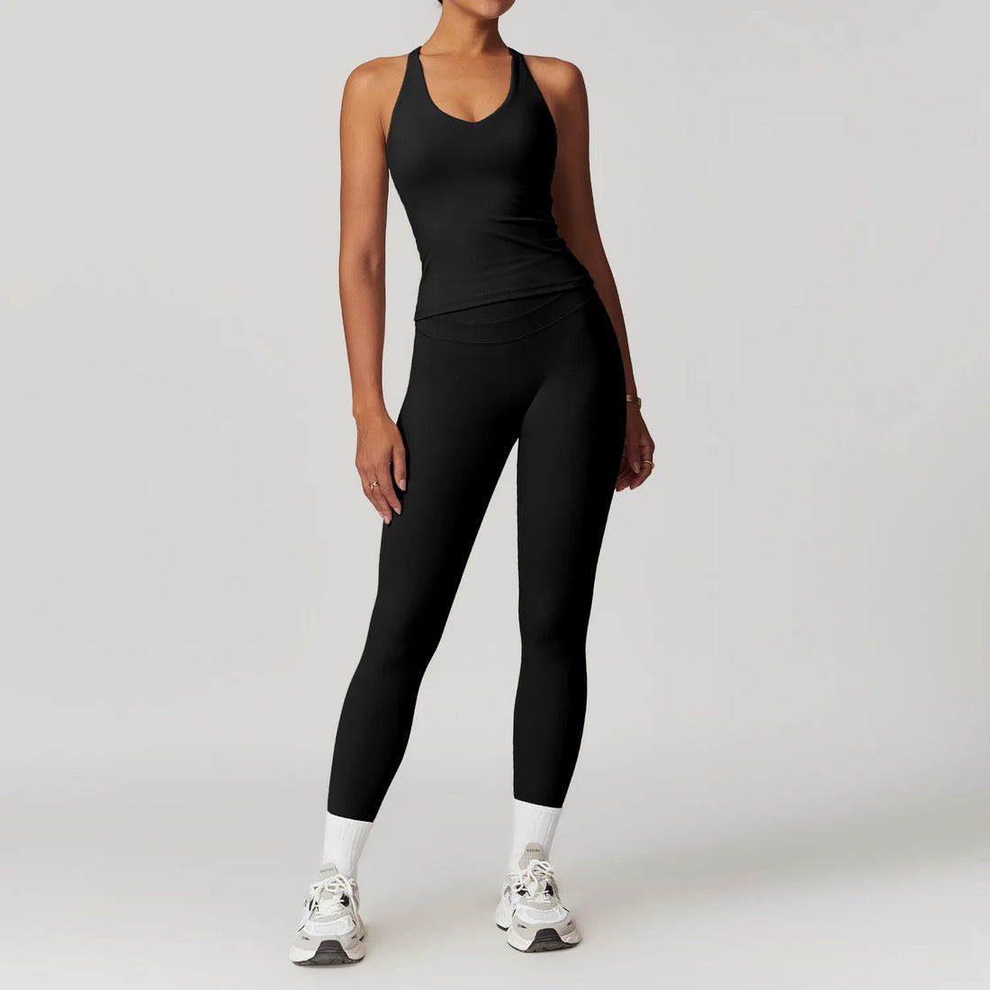 JUREN Yoga Suit 2PCS Sports Set Women Quick-Drying Gym Set Women Tracksuit Running Workout Short Sleeves Sports Yoga Clothing - ATFH