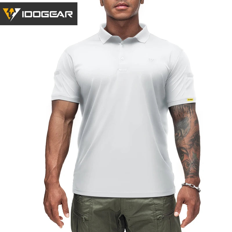 IDOGEAR Tactical Shirt Short Sleeve Quick Dry Golf Shirts Regular Fit T-Shirt with Moisture-Wicking 3113