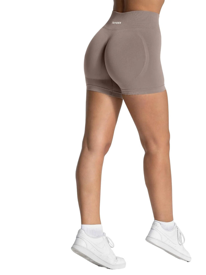 TAYOEA Seamless Yoga Shorts Women High Waist Tummy Control Matte Naked Feeling Gym Shorts Scrunch Butt Lifting Sport Shorts Squat Proof Workout Running Biker Shorts Fitness Apparel Tahsi Fashion House