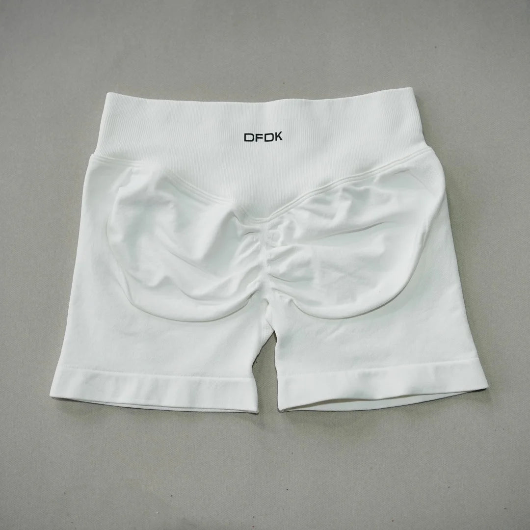 DFDK Women High Rise Scrunch Booty Shorts Seamless Push Up Shaping Squat Proof Anti Rolling Fitness Gym Athletic Running Yoga