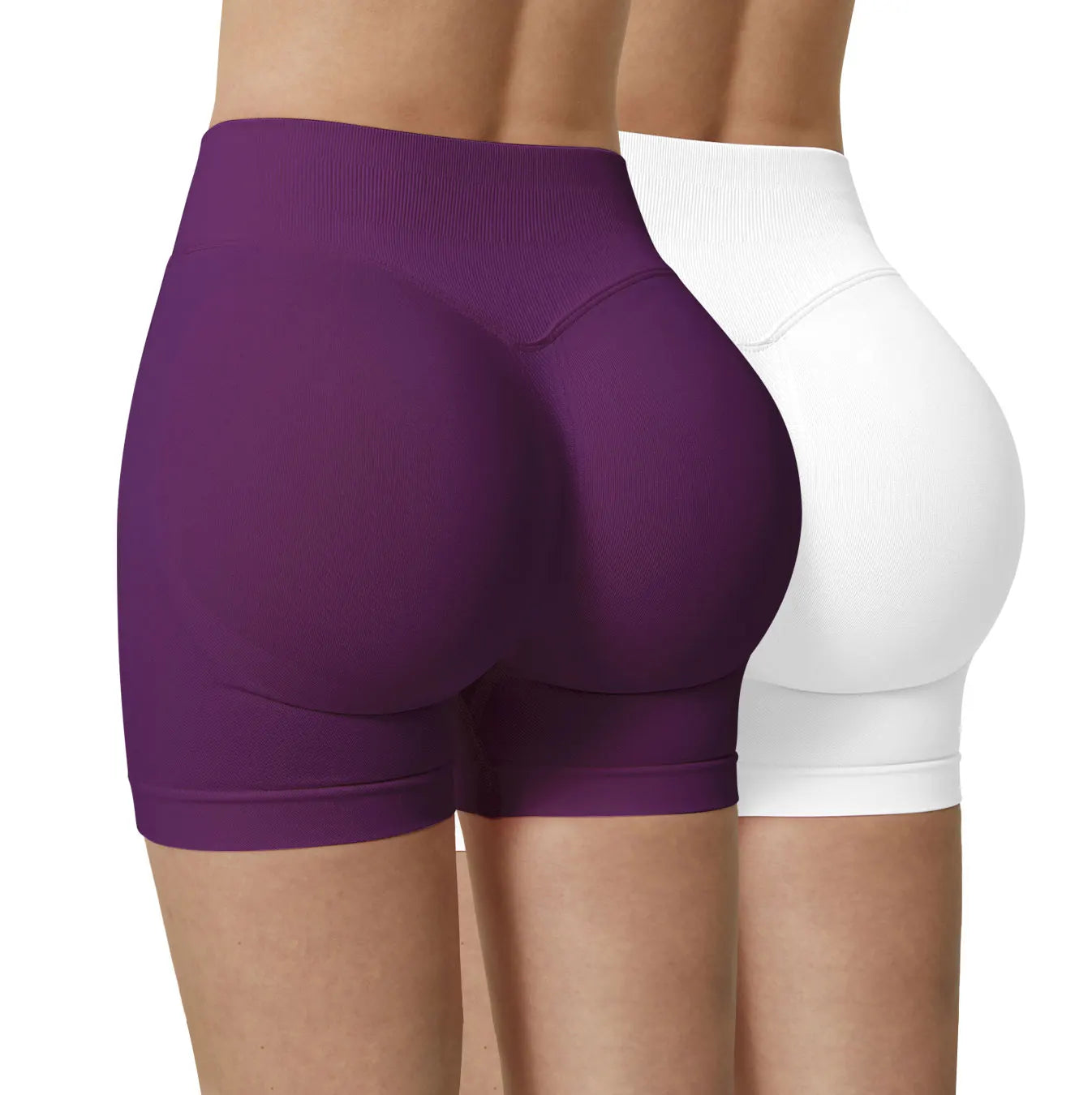 CZGUKE-2PS Seamless Women High Waist Shorts Butt Lifting Tummy Control Scrunch Booty Gym Fitness Workout Running Yoga Sports