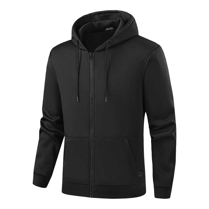 New Winter Usb Port Intelligent Heating Warmth Men'S Hooded Sweatshirt 7 Zones Heating Outdoor Cold Resistant Cardigan Jacket - ATFH