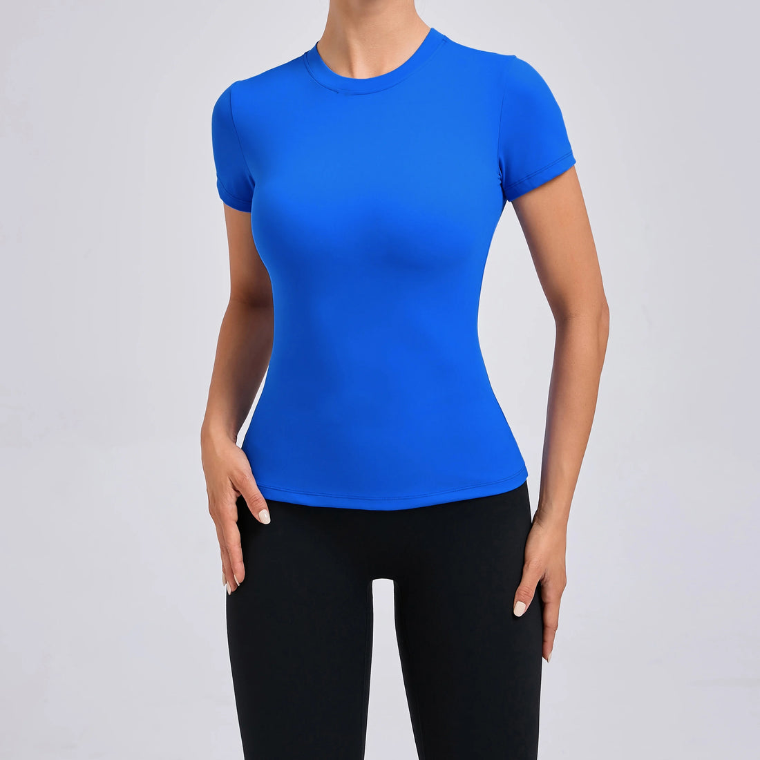 Women Top Yoga Shirts Quick Dry Running Tops Tights Push Up Workout Gym Clothes Short Sleeve Fitness Sports T-Shirts - ATFH
