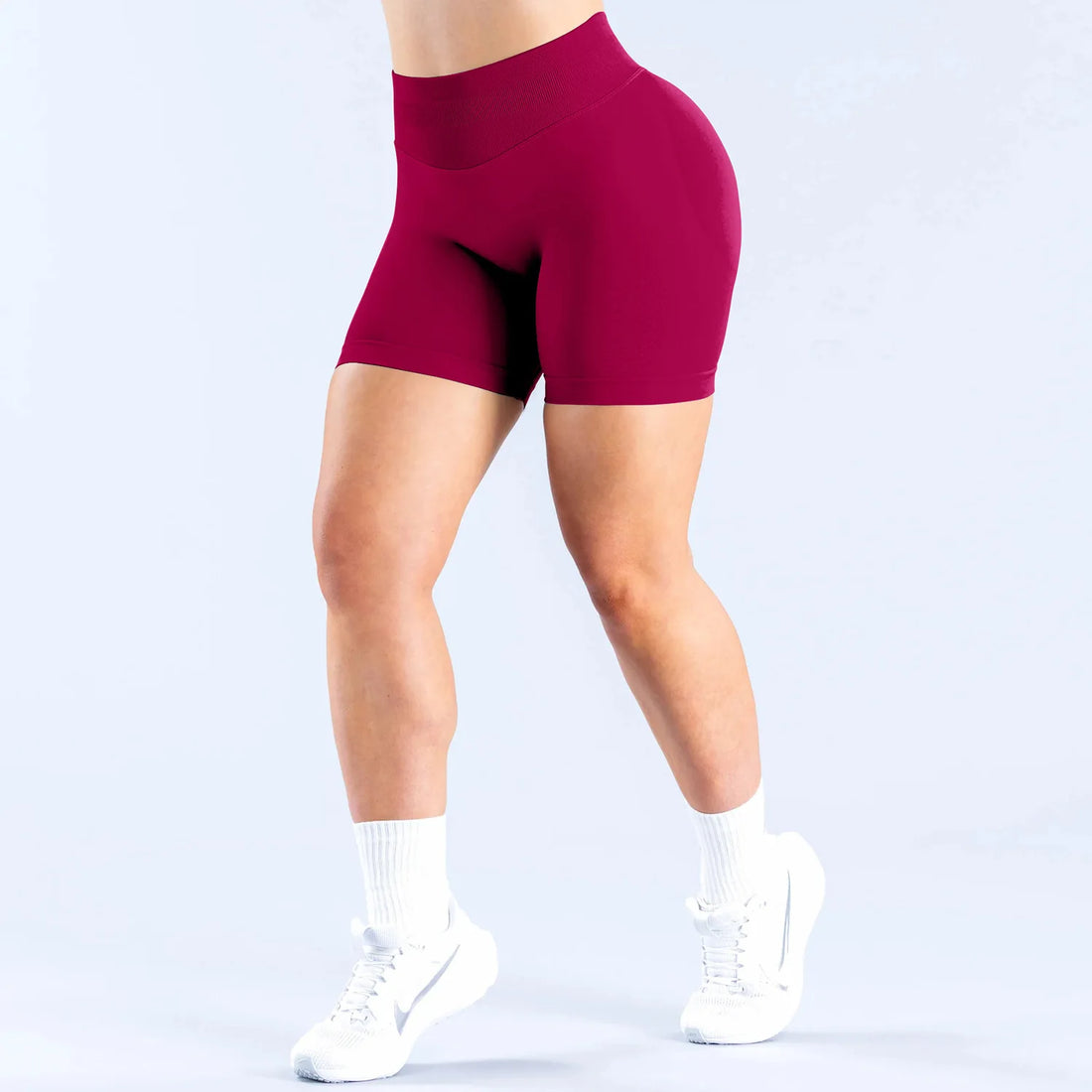 Denyf 4.5" GYM Shorts Low Ribbed Band Yoga Shorts Seamless Scrunch Bum Workout Gym Shorts Booty High Stretch Running Shorts