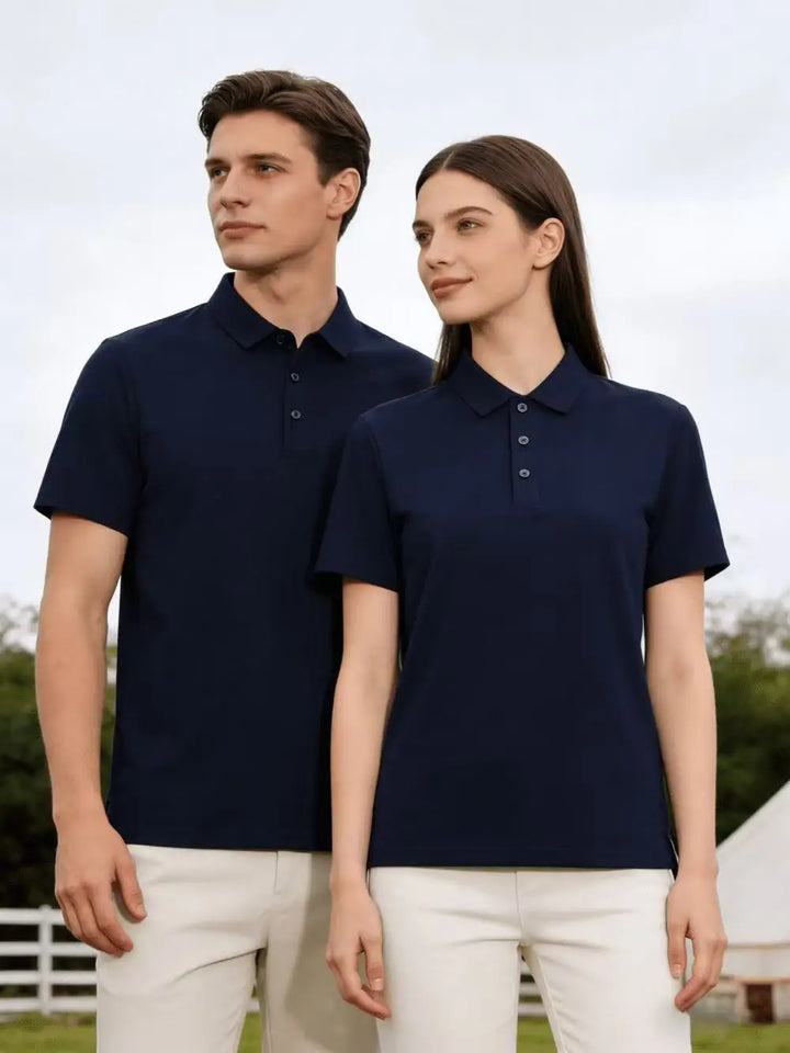 2026 summer new men's collar polo shirt printed short sleeved casual business fashion slim fit men's T-shirt top