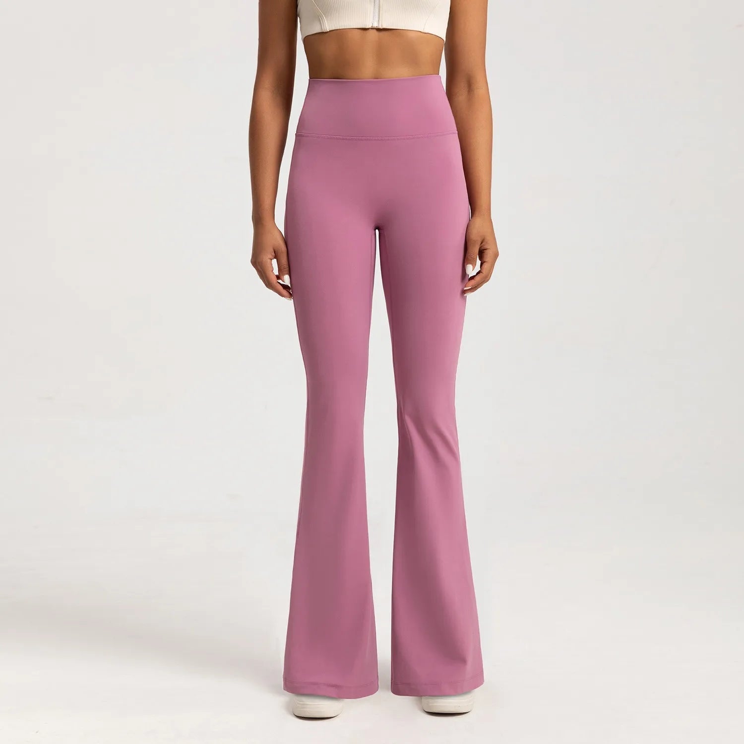 High-end Yoga Leggings Slim Yoga Pants High Waist Wide Leg Pants Bottoms Breathable Gym Casual Sports Bell Leggings Female ATFH