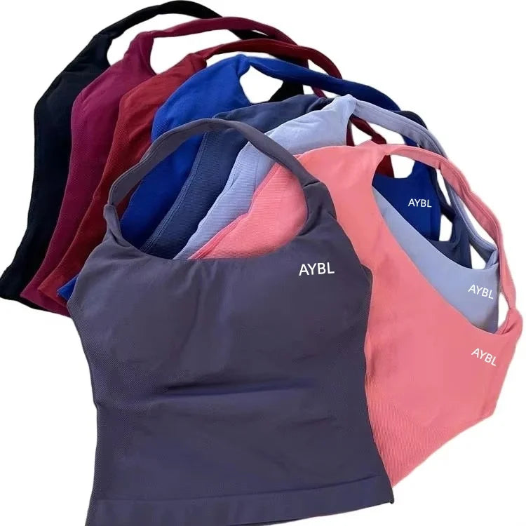 Impact Halter Top Impact Leggings for Women Seamless Sports Yoga Pants Low Ribbed Band Gym clothes Fitness Workout Clothes - ATFH