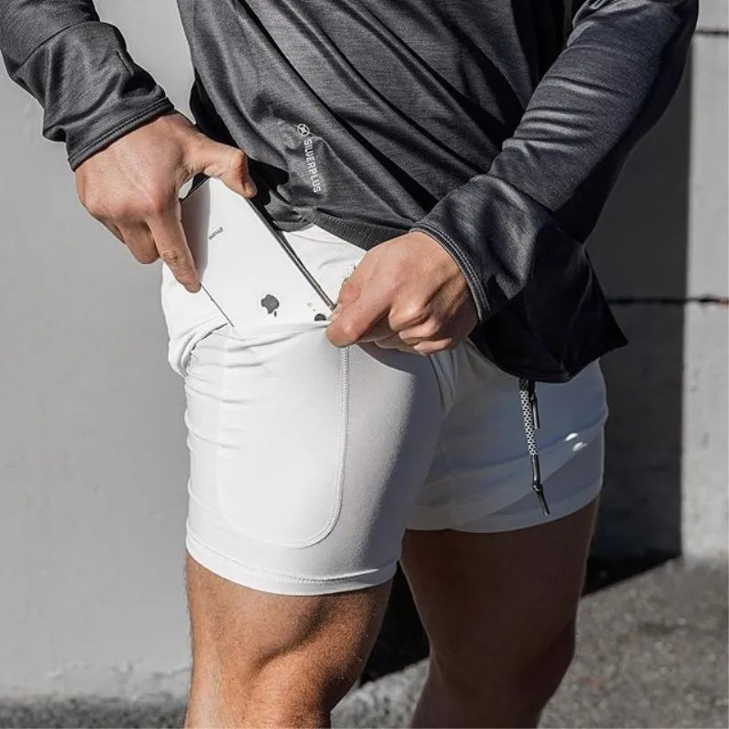 2026 Summer Running Shorts Men 2 in 1 Sports Jogging Fitness Shorts Training Quick Dry Mens Gym Men Shorts Sport gym Short Pants