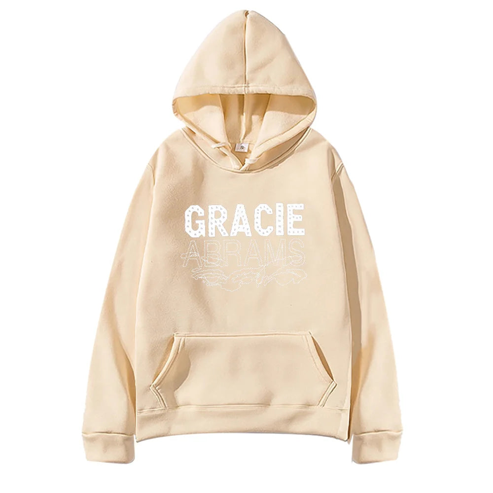 Gracie Abrams Letter Repeat Navy Unisex Hoodie Fashion Harajuku Hip Hop High Quality Sweatshirt Men Women Oversized Sportwear - ATFH