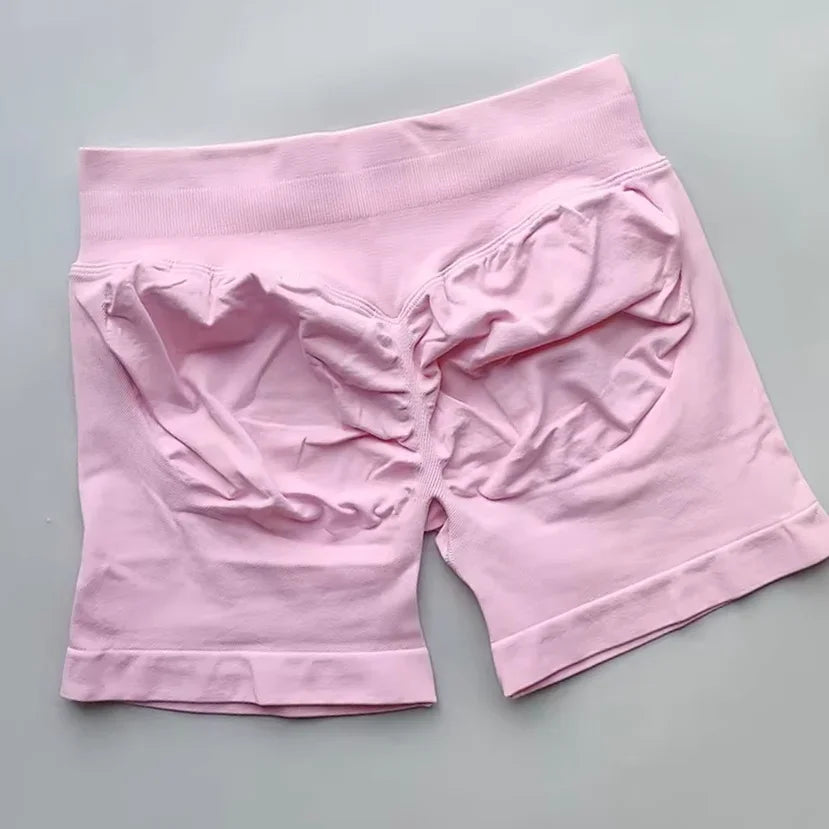 LOGO Tight High Waist Hip Lifting Yoga Pants Seamless Breathable Quick-drying Naked-feeling Sports Fitness Three-point Shorts