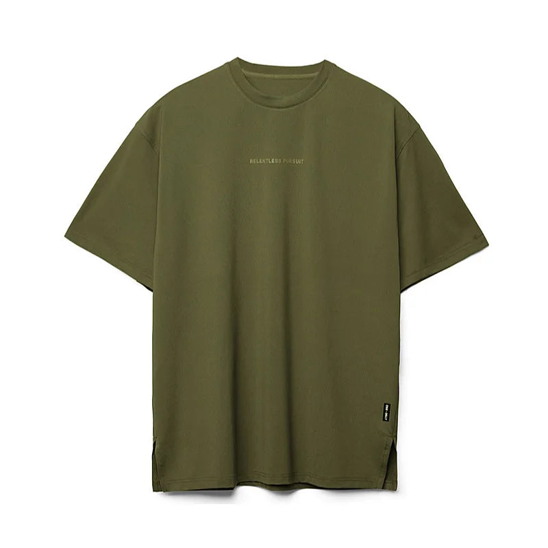 Men's Gym Polyester Quick Dry Running T Shirt Fitness Casual Shirt Training Exercise Clothes Sport Shirt Tops Lightweight ATFH