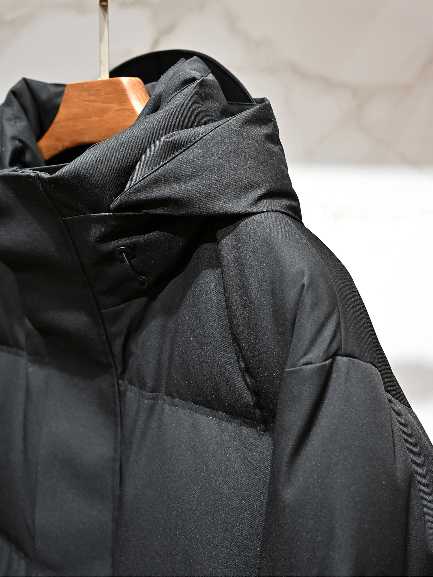 Men's Thickened Warm Detachable Hooded down Jacket 90% White Goose down Puffer Coat for Cold Weather