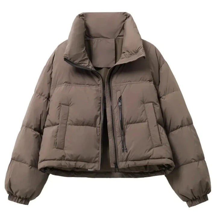 2025 New Winter  Korean Loose Short Stand-up Collar Cotton Padded Jacket Women Thicken Warm  Elegant Parkas Female Outwear
