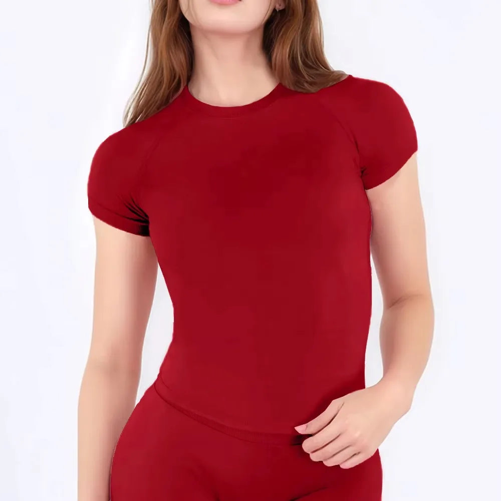 NCLAGEN Top For Women T-shirts Running Gym Clothes Impact Short Sleeve Workout Tee Dry Fit Fitness Breathable Shirts Fitness - ATFH