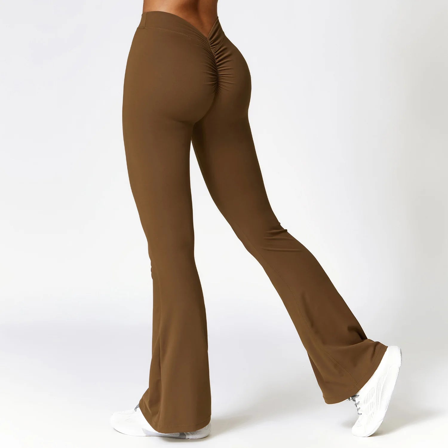 Sexy Sports Leggings Women V Back Scrunch Flares Leggings High Waist Yoga Flares Pants Push Up Gym Leggings Women Yoga Clothes ATFH
