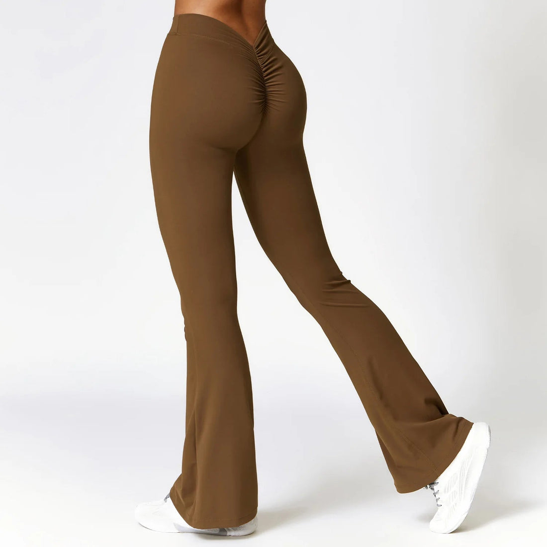 Sexy Sports Leggings Women V Back Scrunch Flares Leggings High Waist Yoga Flares Pants Push Up Gym Leggings Women Yoga Clothes ATFH