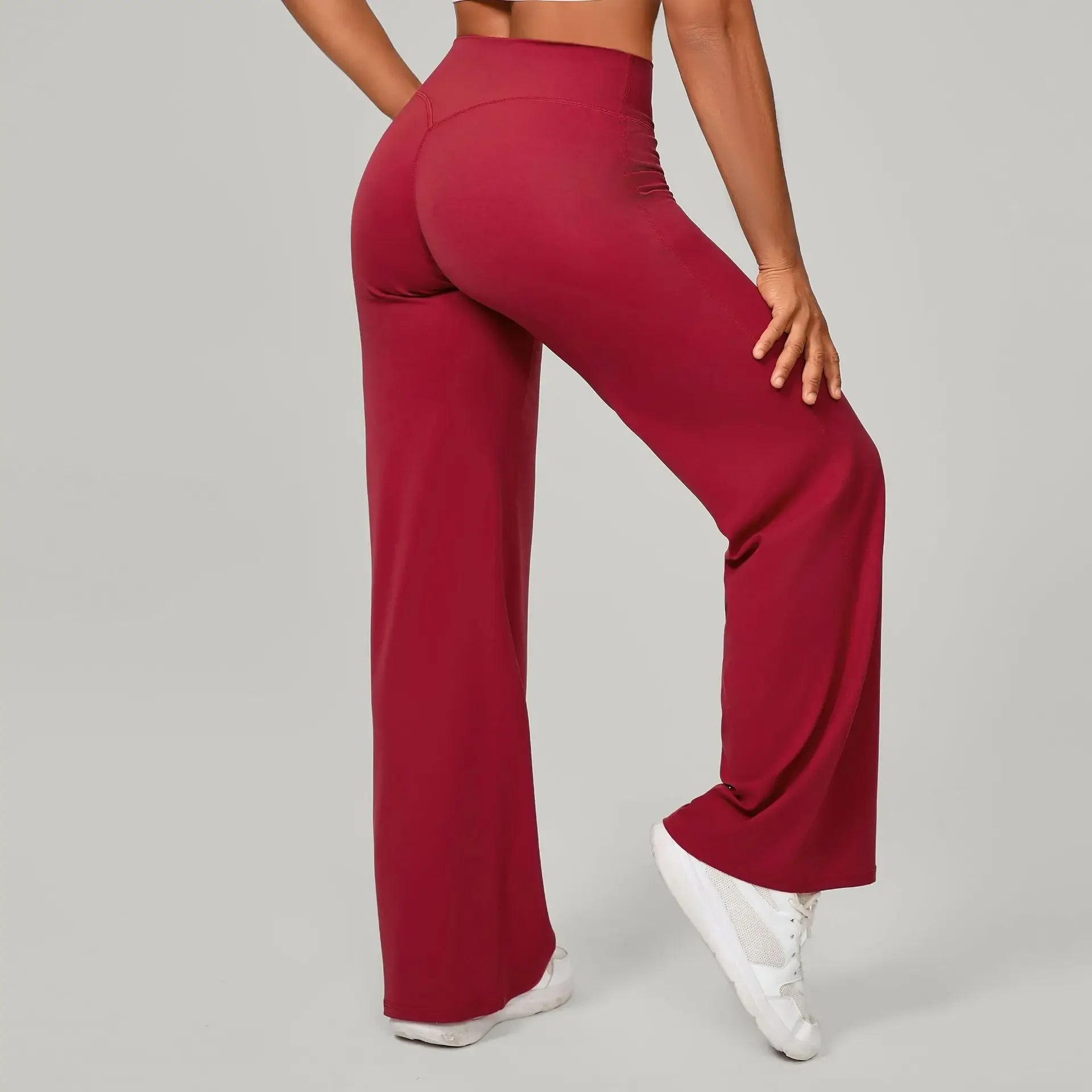 Women Straight-Leg Sports Pants Gym Clothing Naked Feeling Compression Wide Leg Yoga Leggings Pilates Fitness Tights XP01 ATFH