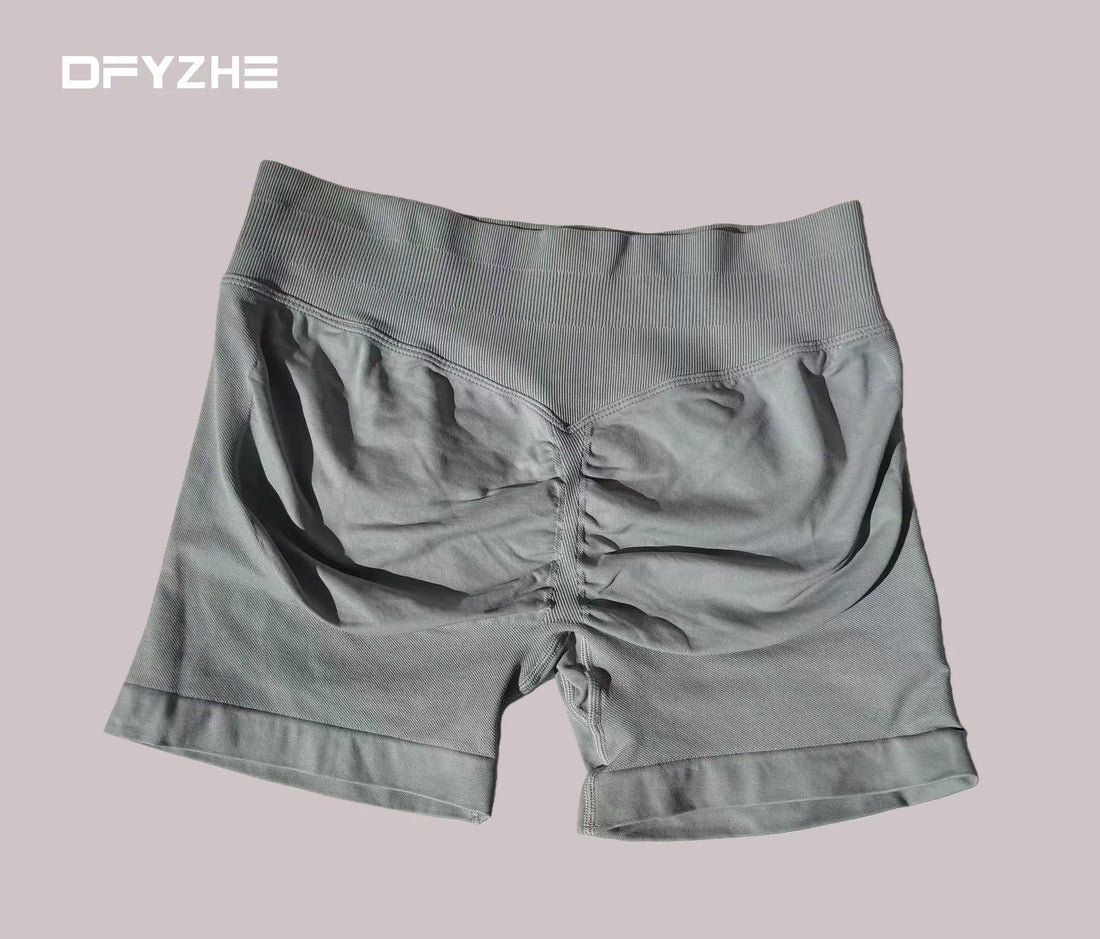 DFYZHE Impact Shorts 4.5-inch Women's Fitness Exercise Bike Shorts with Low Rib Belt Fitness Tight corset Hip Yoga Seamless Tigh Tahsi Fashion House