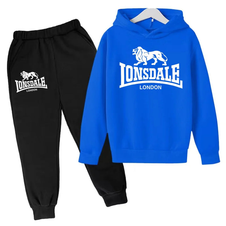 Kids Fashion Hoodie Boys Lion Print Tracksuit Girls Toddler Coat 3-12Y Top+pants 2P Clothing Charming Casual Sports Jogging Set - ATFH