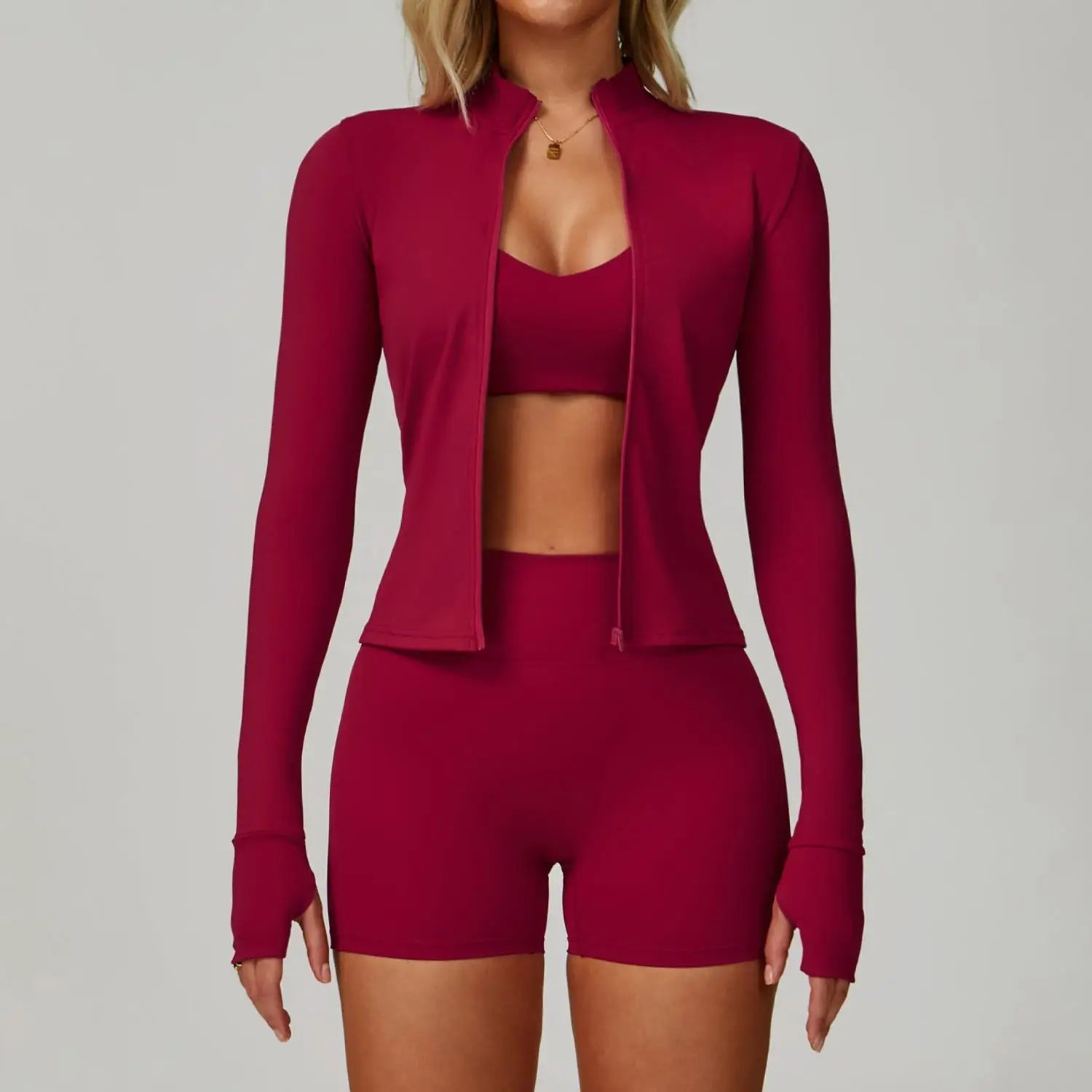 2-3PCS Yoga Suit Women Tracksuit Sports Bra High Waist Leggings Shorts Outfit Gym Set Fitness Push Up Workout Clothes Sportswear - ATFH