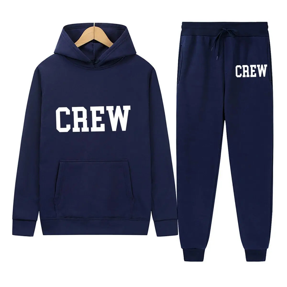 Bold “CREW” Statement Men Women Fashion Hip Hop Pullovers Sweatshirt Vintage - ATFH