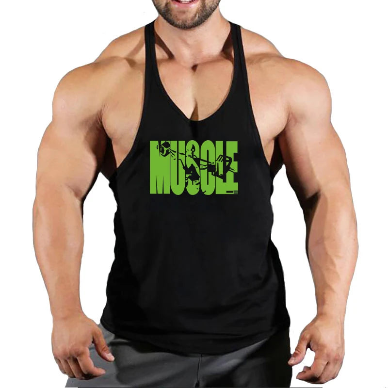 Hot Sale Gym Cotton Singlets Canotte Bodybuilding Stringer Tank Top NO PANI NO GAIN Fitness Shirt Muscle Guys Sleeveless Tanktop