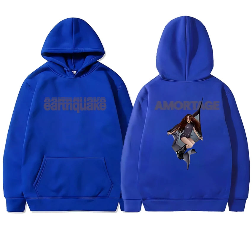 New in Jisoo Earthquake Hoodies Men women Vintage 2026 New Song Double Sided print Sweatshirt Unisex Fleece Long sleeve pullover - ATFH