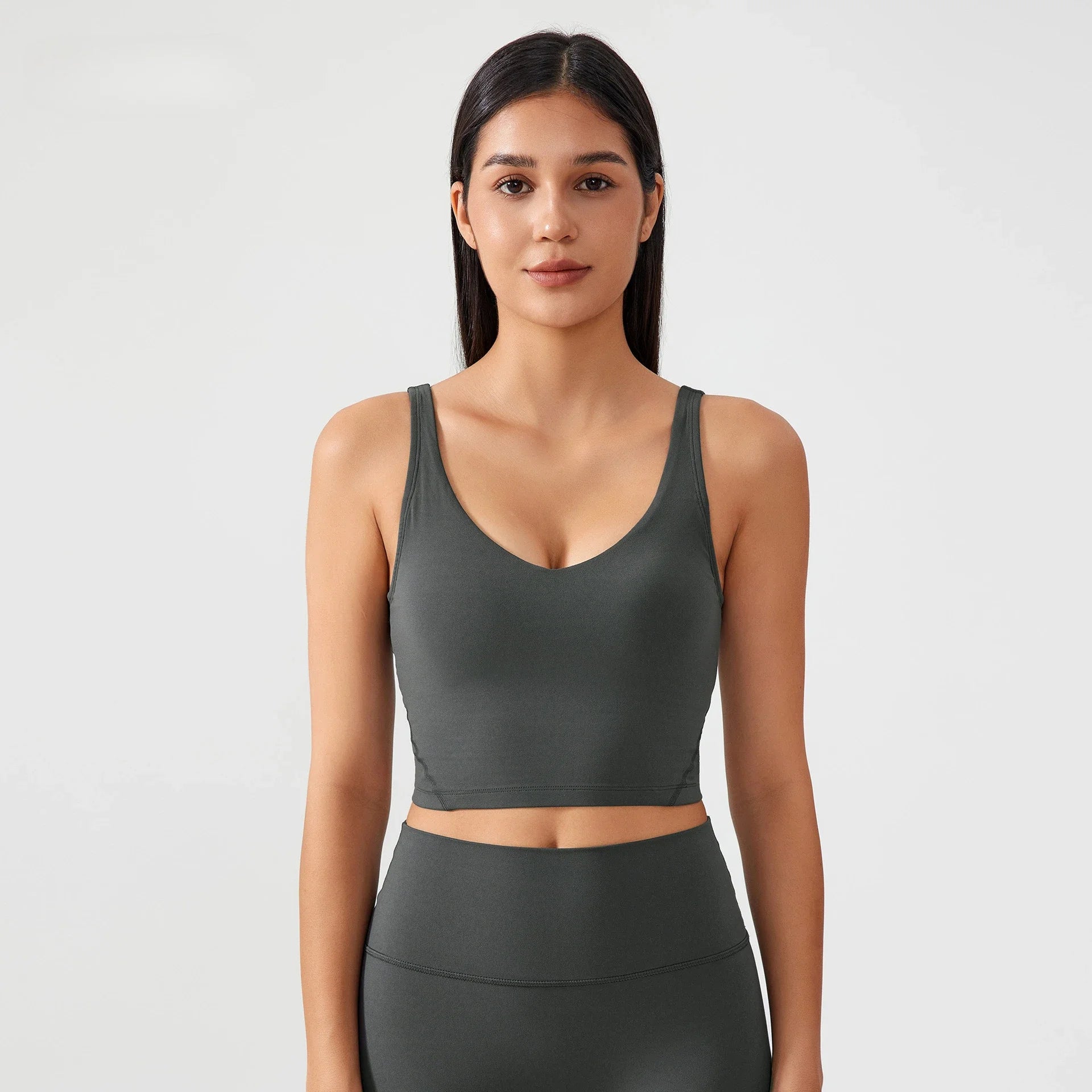 Sports Bra for Women Yoga Top Fixed Chest Pad Gym Vest Shock-proof Workout Tops Yoga Clothes U-shaped Back Fitness Crop Top - ATFH