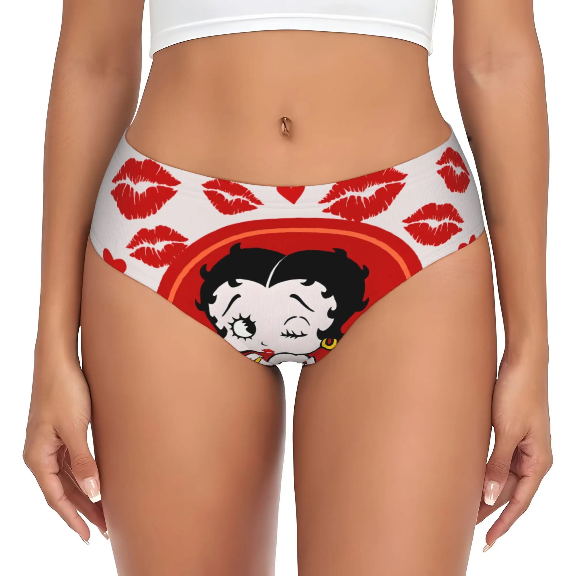 Cartoon Girl Boop  Brief Panties Womens Comfort Stretch Bettys  Underwear