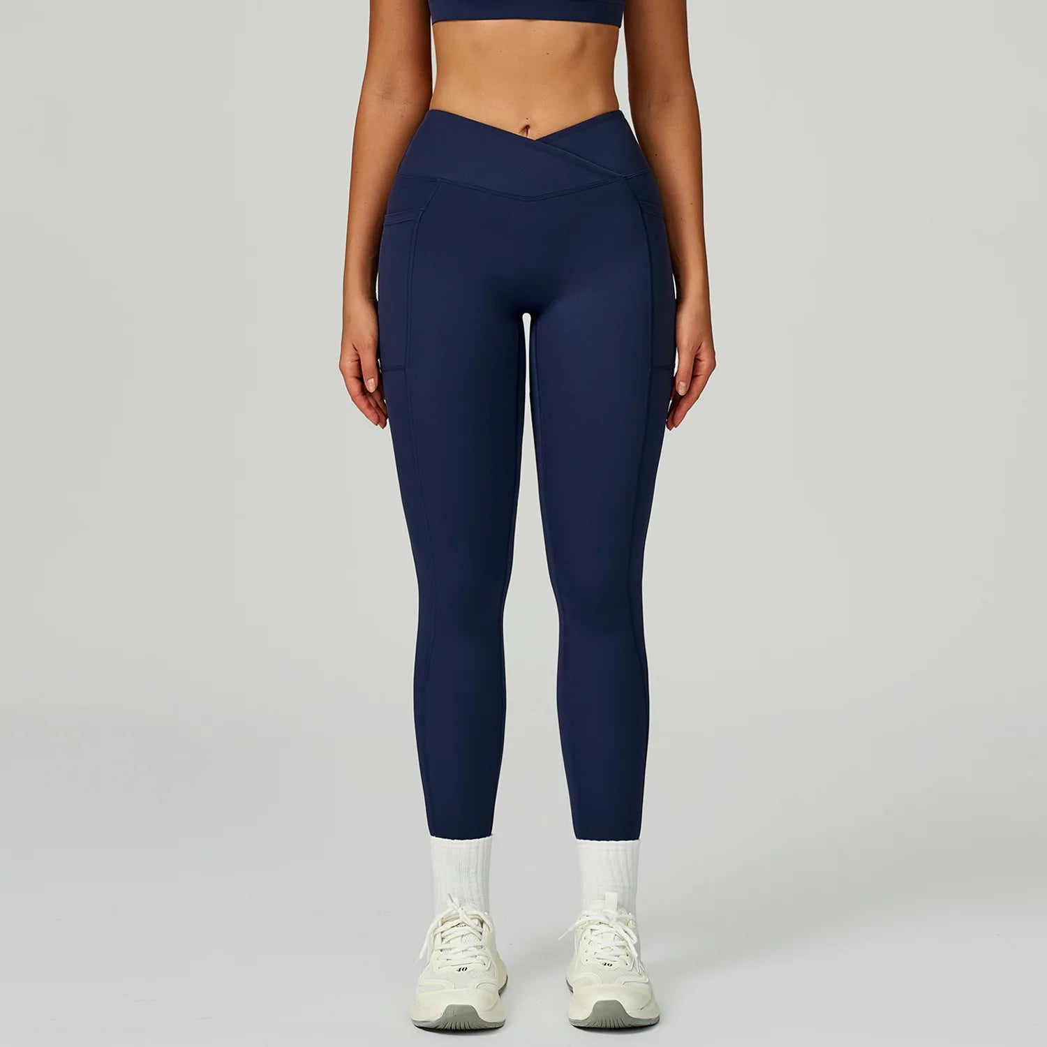 Yoga Pants Cross Waist Head Gym Leggings Women Sexy High Waist Booty Lifting Leggings Pants Women Sports Clothing Fitness Wear - ATFH
