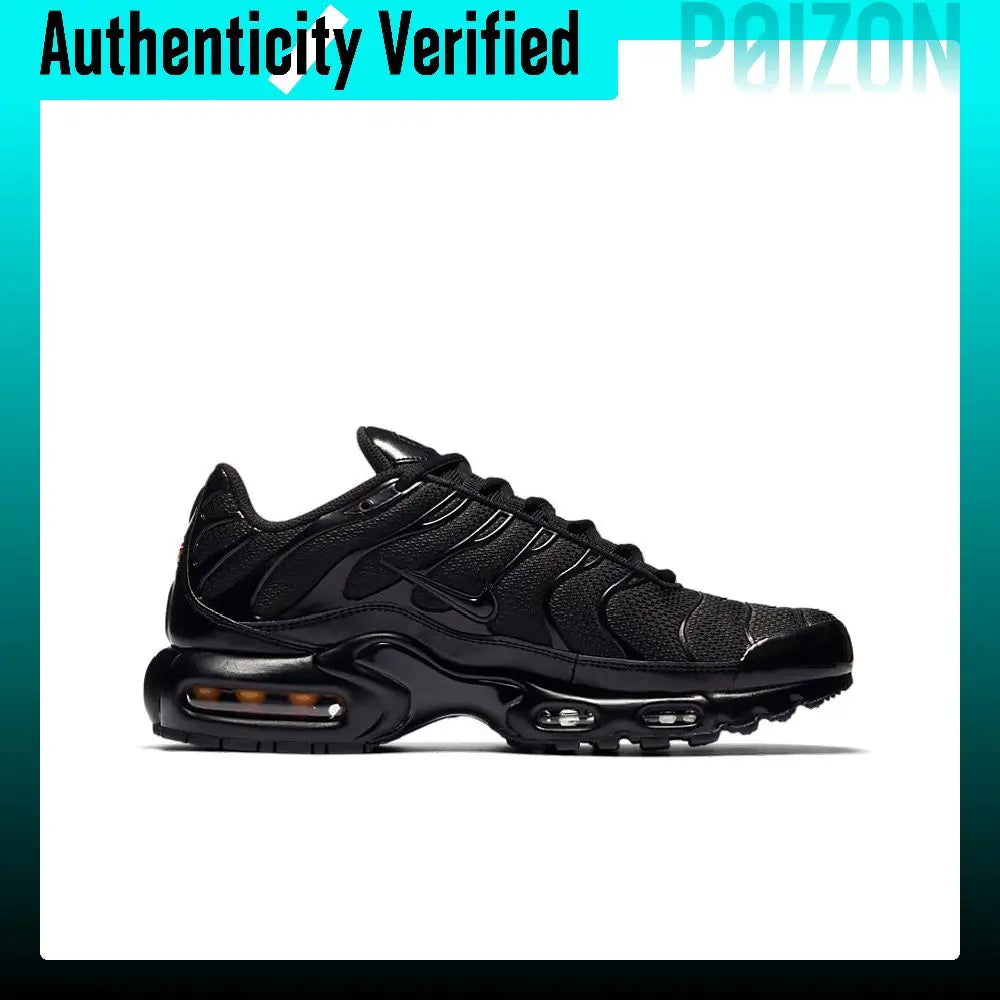 Nike Air Max Plus Vintage Cushioning Breathable Low top Casual City Commuting Running Shoes Men's Black 604133-050