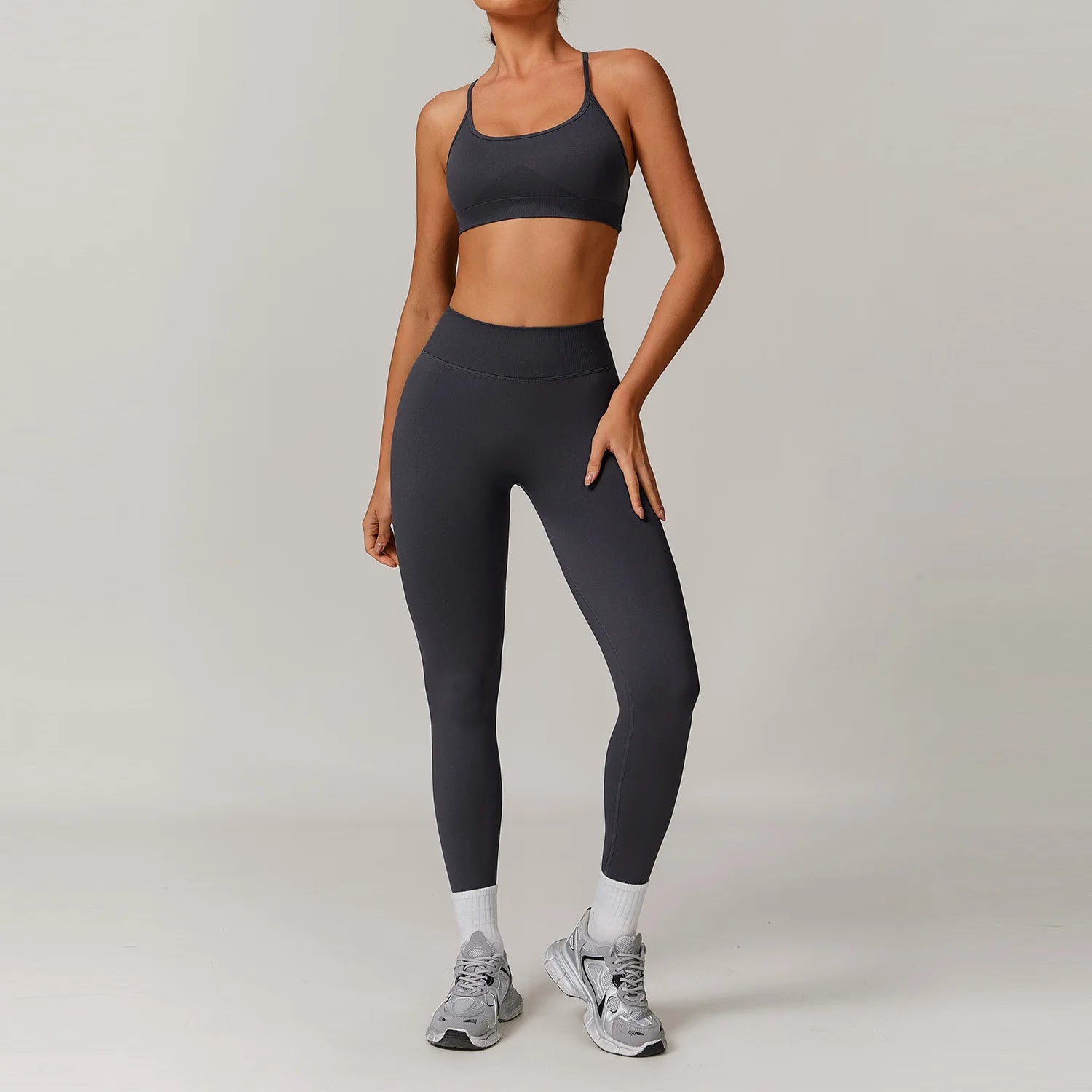 Yoga Set 2/3PCS Gym Clothes Sportswear Yoga Suits For Women Long Sleeve Crop Top Fitness Set Tracksuits Sports Bra Gym Leggings - ATFH