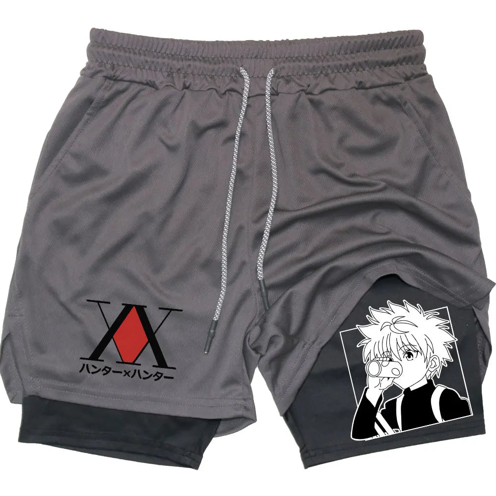 Anime Hunter X Performance Shorts Quick Dry Athletics Running Workout GYM Breathable Summer Compression