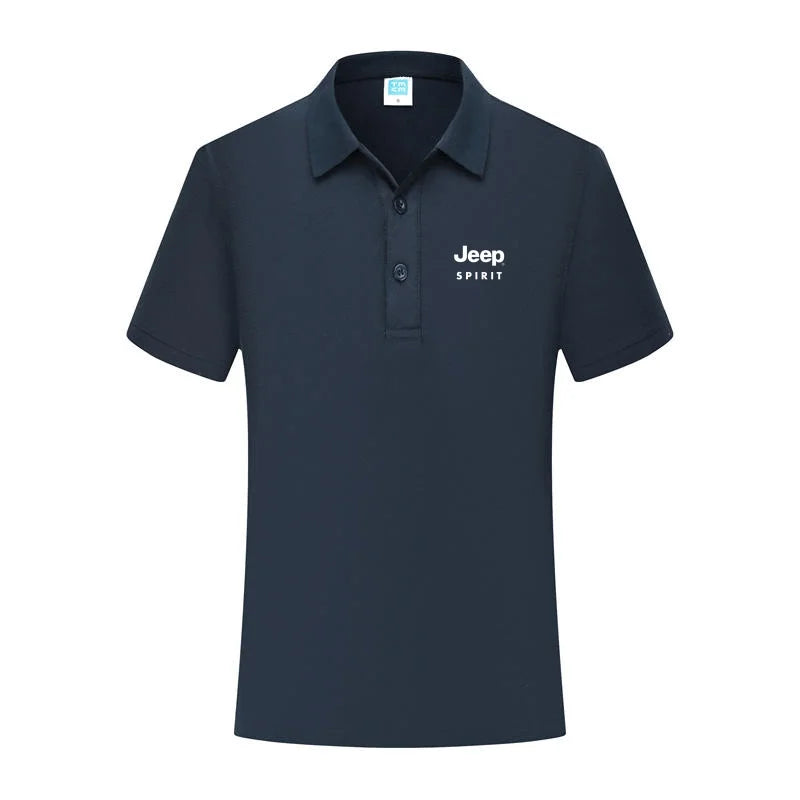 JEEP SPIRIT men's printed T-shirt summer cotton polo shirt casual sports collar short sleeved shirt