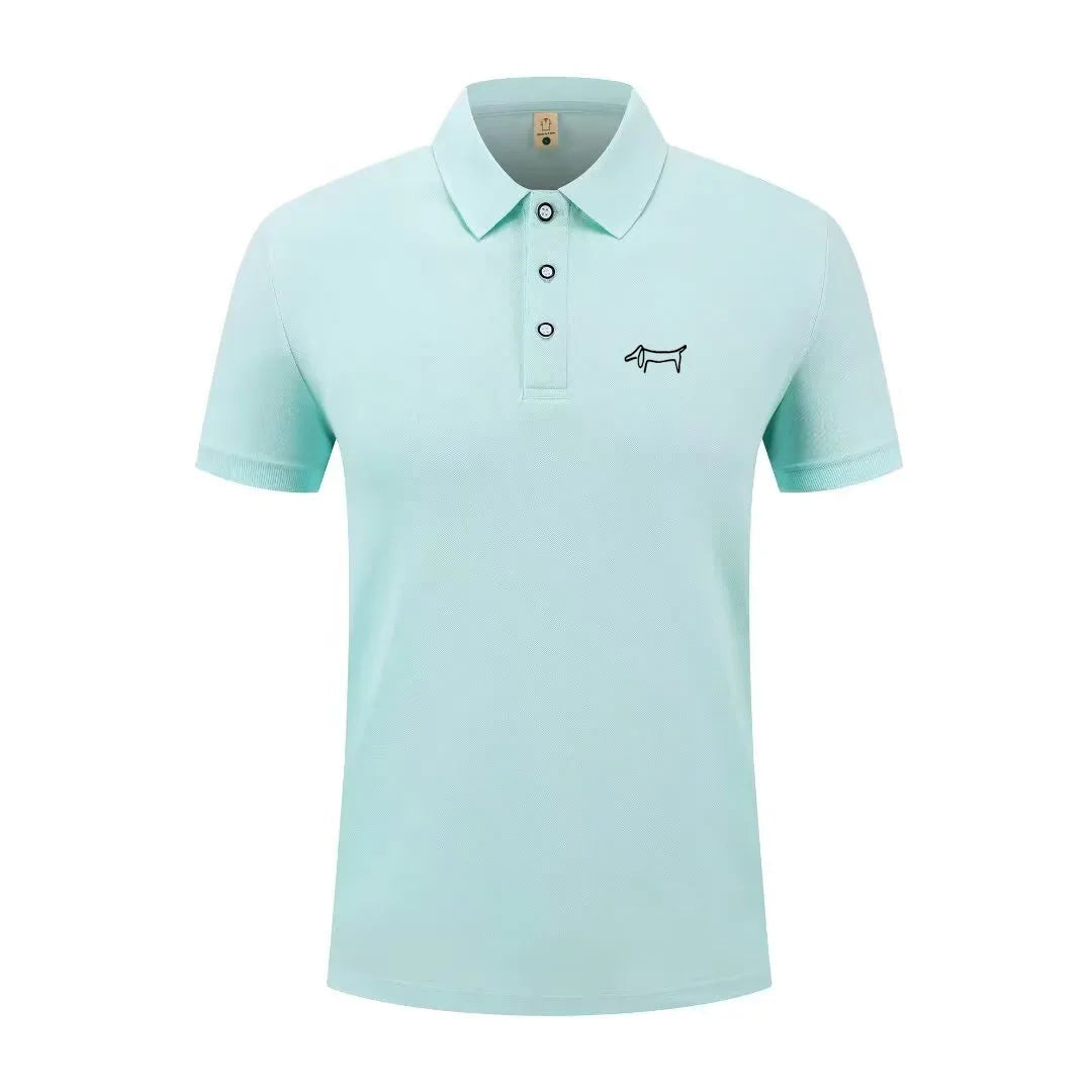 High end luxury men's new T-shirt collar button letter print European style summer hot selling casual sports men's clothing