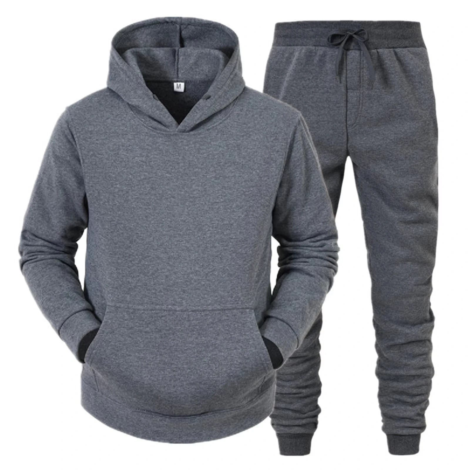 Winter Brand Men's Tracksuit Eco Soft Long Sleeve Pullover Joggers 2pcs Set Fitness Running Suits Sportswear Male - ATFH