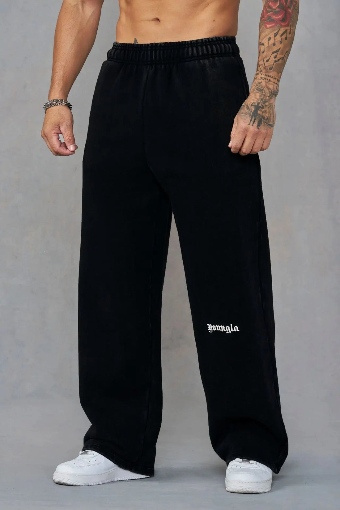 American style new men's sports pants, jogging, muscle fitness, letter embroidery, straight casual long pants