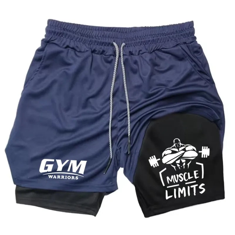 2-in-1 Men's Performance Shorts New Sports Quick Drying with Pocket Comprehensive Summer Gym Fitness Running Short wx193