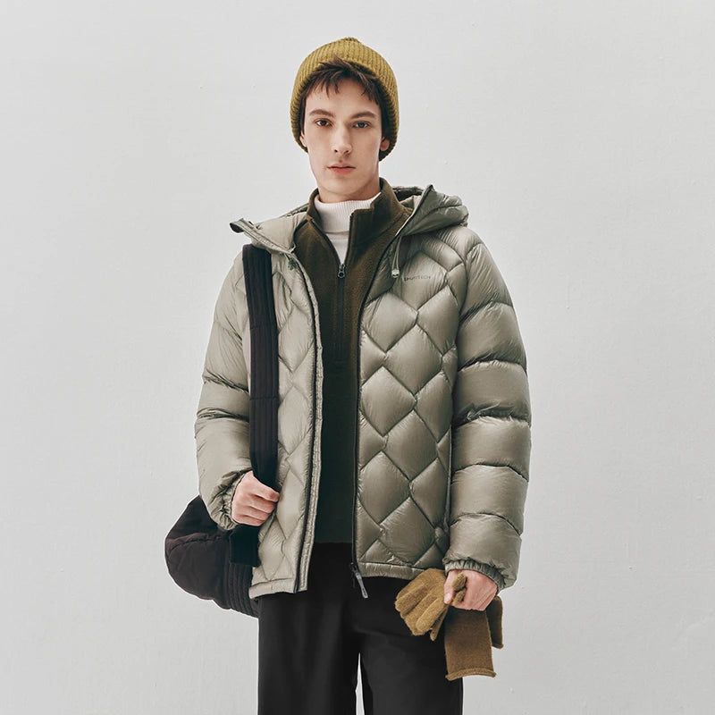 Semir Men Down Jacket 90 Percent Down Fill Diamond Quilting Outdoor Style 2026 Winter Warm Insulation Cold Weather