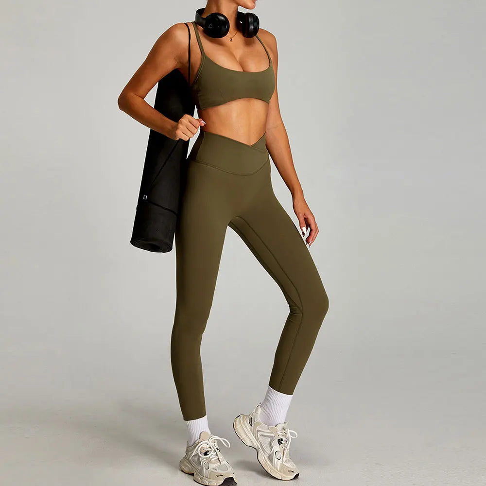 2 Pieces Sportswear Women Yoga Set Gym Clothes Sportswear Yoga Suits Fitness Set Tracksuits Sports Bra Gym Outfits Leggings - ATFH