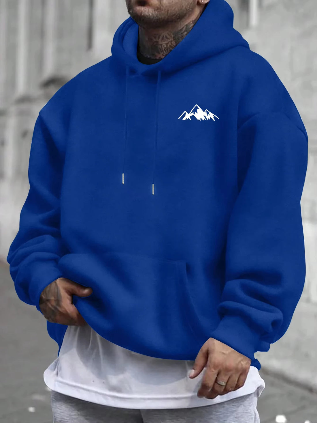 Men'S Casual Pink Hoodie with Fleece Lining Stylish Graphic Long Sleeve Regular Fit Casual Wear Hoodie Front Blend Hoodie - ATFH