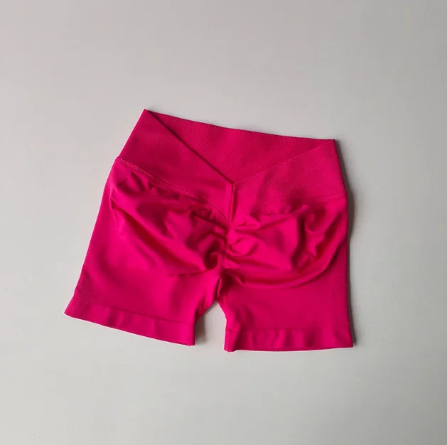 Seamless Workout Shorts for Women, V-Waistband Tight Fit Shorts, 3-Inch Yoga Running Shorts Tahsi Fashion House