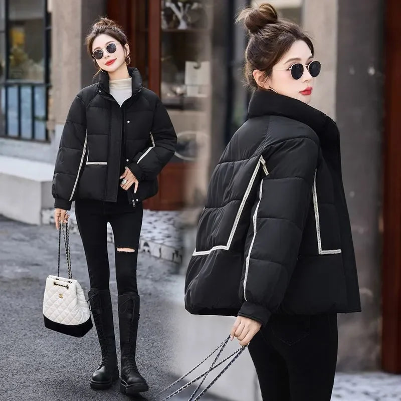 High Quality Women Winter Thick Warm Cotton Jacket Women Parkas New Padded Jacket Stand-Up Collar Thicken Short Jacket Coats ATFH