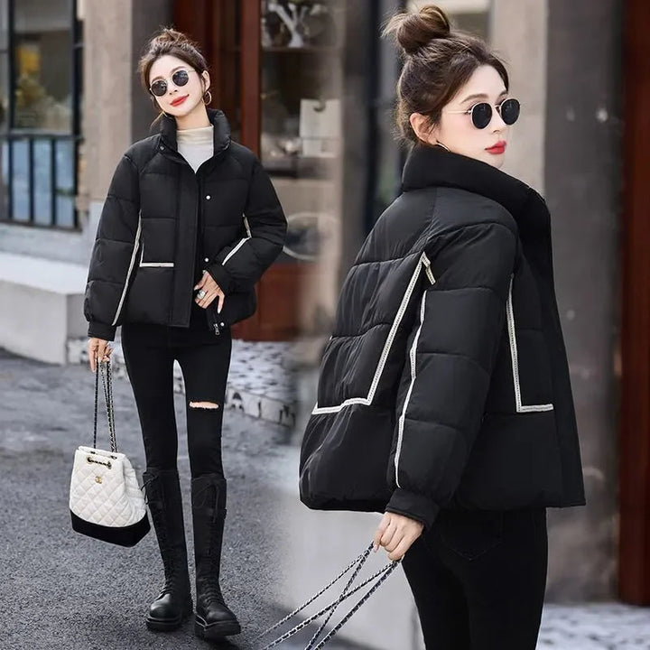 High Quality Women Winter Thick Warm Cotton Jacket Women Parkas New Padded Jacket Stand-Up Collar Thicken Short Jacket Coats ATFH